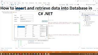 insert and retrieve data from database in datagridview in c#||sql server database