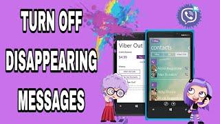 How to turn off disappearing messages On Viber