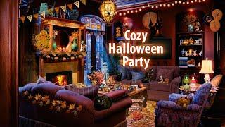 Cozy Halloween Party  ASMR Ambience (fire, wind, spooky movie sounds) 