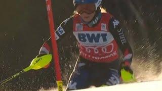 Ski Alpin Women's Slalom Killington(USA) 1.run Highlights 2023 - Interview Mikaela Shiffrin