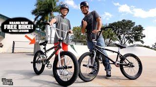Giving Away A NEW Bike To A Random Kid At The Skatepark!