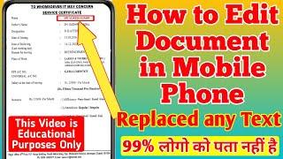 How to edit document in mobile phone