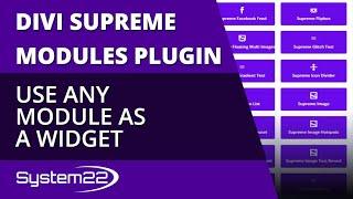 Divi Theme Supreme Modules Use Any Module As A Widget 