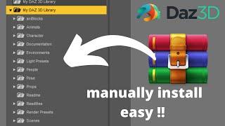 Daz Studio | How to manually install contents? easy!