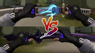 Valorant EX.O Katana VS Oni Katana Skin Comparison | Valorant Best Knife Skins