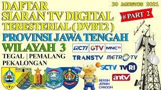 DAFTAR SIARAN TV DIGITAL TERESTERIAL (DVBT2) KOTA TEGAL