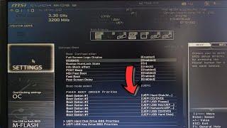 How to Install windows 10 / 11 and how to set first boot USB in MSI Click BIOS 5