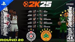 PANATHINAIKOS with emphatic win over PARTIZAN | EUROLEAGUE 2K25 | PS5™ Pro [4K60] Realistic Gameplay