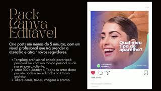 Pack Dentista – Com 26 Posts editáveis no Canva