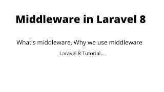 Laravel 8 Tutorial - Middleware By With Us Buddy