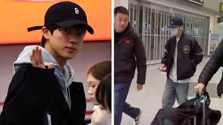 Ending his vacation, BTS' Jin arrives at the airport with a strange turn of events, what's going on?