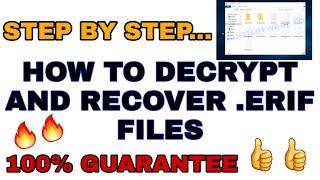 How To Decrypt And Recover Erif Files  || How To Remove .Erif Files Ransomware || Worldeez Tech