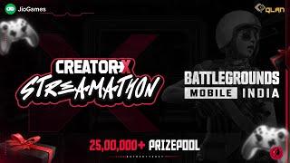 CreatorX Streamathon Day 1 - BGMI | Open For All Custom Rooms with Prizes!