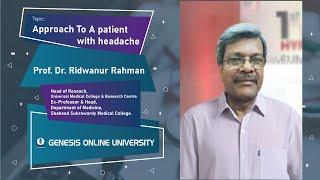 Headache ll Prof. Dr. Md Ridwanur Rahman || GENESIS ONLINE UNIVERSITY