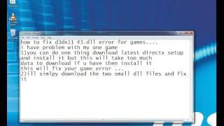 how to fix d3dx11 43.dll or d3dxcomplier in pc