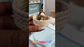 How To Make A Cat Bed : When you buy too much macramé cord | Mini Basket 2 ￼
