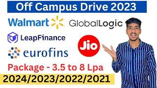 Global Logic Recruitment 2024 | JIO Off Campus Drive 2024 | Eurofins Hiring 2024 Freshers