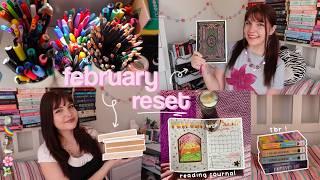 february monthly reset .* reading journal set up, february tbr, junk journal spread, hobonichi