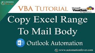 Paste Excel Range To Mail Body | VBA Outlook Automation | Advanced VBA Tutorial in Hindi