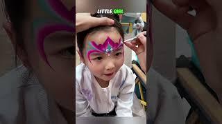 Watch how she turns her sister’s face into a masterpiece! #viralshorts #shorts