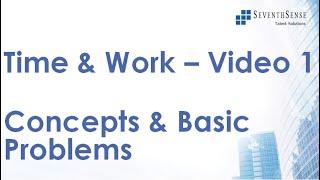 Time and Work Video 1 - Concepts and Basic Problems with Solutions
