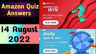 amazon ANSWER AND Win exciting prizes everyday Daily Spin win Prizes every-day amazon Quiz 14 August