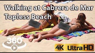 Walking beach at Cabrera de Mar beach, in Barcelona with Chill Music #VR #4K #video360