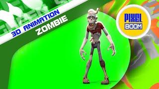 Green Screen Funny Zombie Halloween 3D Animations - PixelBoom