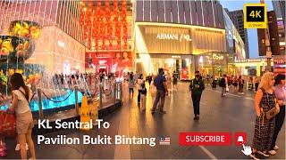 KL Sentral to Pavilion Bukit Bintang (4K) travel by Monorail  January 2023