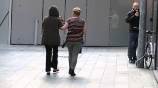 Nick and Kirsty Bigland outside Manchester Magistrates Court.