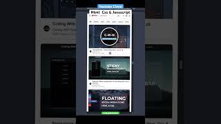 Youtube Clone Using Html Css & Javascript | Coding With Nick  #coding #youtube #html #css #webdesig