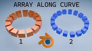 2 Methods of  How to Array Object Along Curve | Blender Tutorial