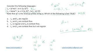 GATE 2022 | TOC | REGULAR | CONTEXT FREE | GATE TEST SERIES | SOLUTIONS ADDA | EXPLAINED BY POOJA