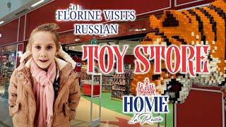 Florine Explores a Russian Toy Store. Tour from American Family in Moscow.