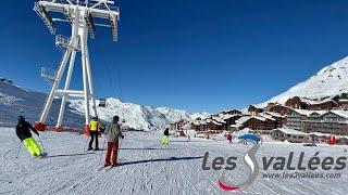 4K - Ski ASMR - Courchevel to Val Thorens ski trip !  The World largest Ski area ! French Alps 