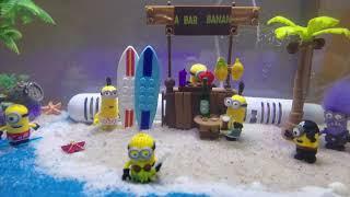 Homemade minions fish tank scenery ~