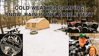 Cold Weather/Snow Inflatable Tent Glamping/Camping, Wood Stove Heat at CCC Bridge