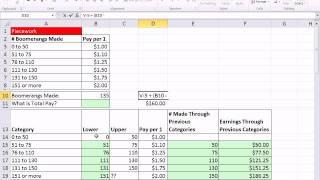 Excel Magic Trick 825: Variable Rate Tables: Commission, Piecework & Tax Examples