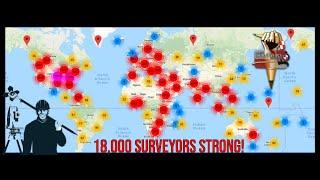 Global Member Map Land Surveyors United 18,000+ Surveyors   March 20th 2021