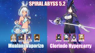 C0 Mualani Vaporize & C0 Clorinde Hypercarry | Spiral Abyss 5.2 | Genshin Impact