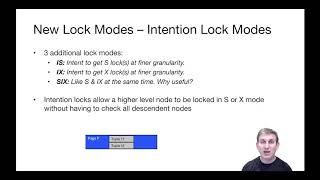 Lecture 19 Part 9 Intent Locks and Hierarchical Lock Protocol