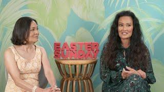 Janet Nepales Interviews Fil-Am Actresses Tia Carrere and Lydia Gaston in Jo Koy's EASTER SUNDAY.