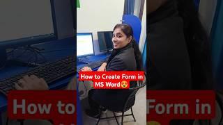 How to Create Form in MS Word  #tlscomputer #exceltips #msword