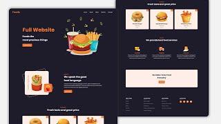 Build a Complete Responsive Website Using HTML And CSS | Food & Restaurant Website Design