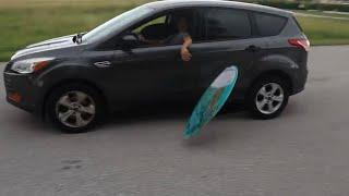 Zap Skimboard Extreme Durability Test #1 (ran it over and threw it off roof)