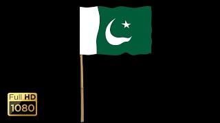 Pakistan Flag Green screen  |  Pakistan National Anthem Reverb