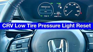 2023 - 2024 Honda CRV Reset Low Tire Pressure light / TPMs calibration