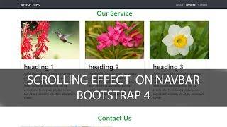 scrolling effect on Navbar -bootstrap 4  tutorial