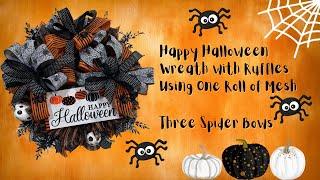 Halloween Pumpkin Wreath with ONE ROLL OF MESH |Crafting with Hard Working Mom |How to DIY