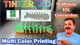 Make A Tinkercad Multi Color Ready STL 3D Print Bambu Labs Multi Material in Minutes